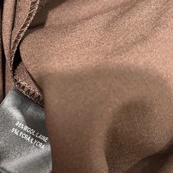 Lafayette 148 Brown Sz 10 Pleated Wool Blend Ankle Length Office Slacks - Picture 10 of 12